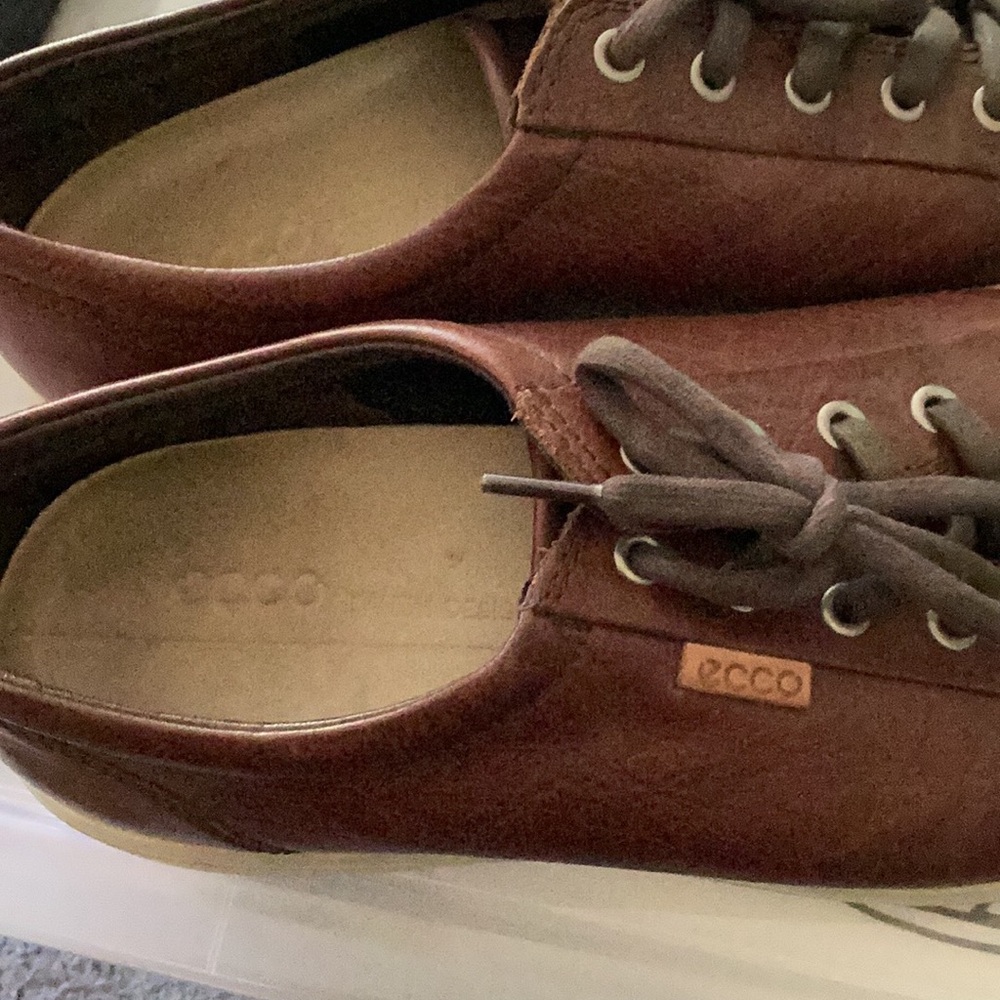Ecco Men’s Brown Lace Up Shoes Size 10 US, EU 44 - Picture 3 of 6
